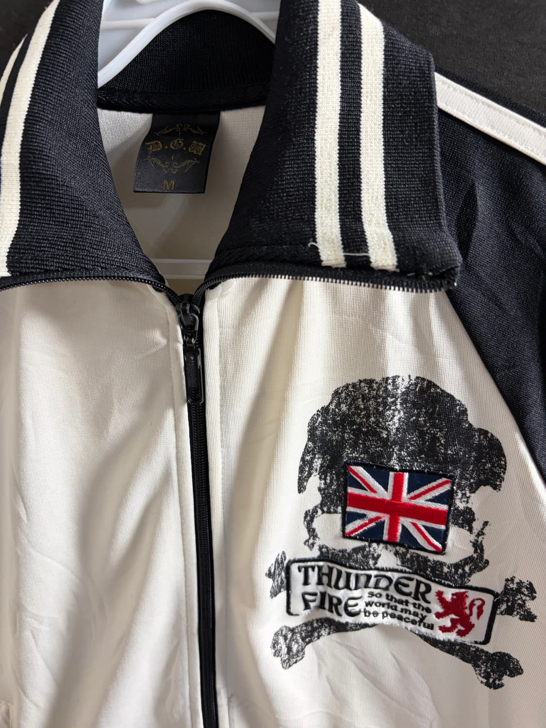 JPN 일본 빈티지 펑크 해골 프린팅 져지 반팔 집업 M 상품이미지6