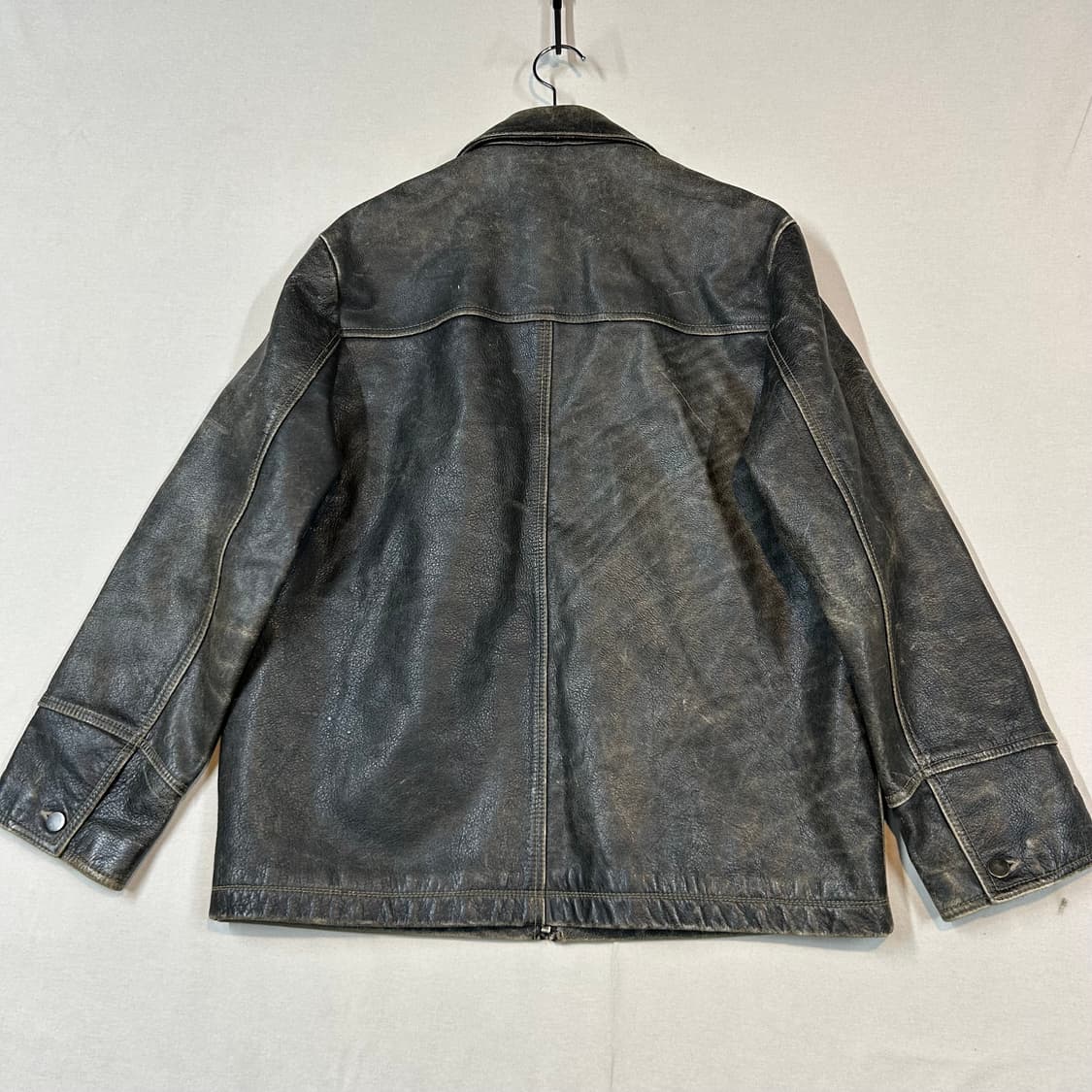 L) 지오다노 빈티지 에이징 소가죽 레더 자켓 상품이미지5