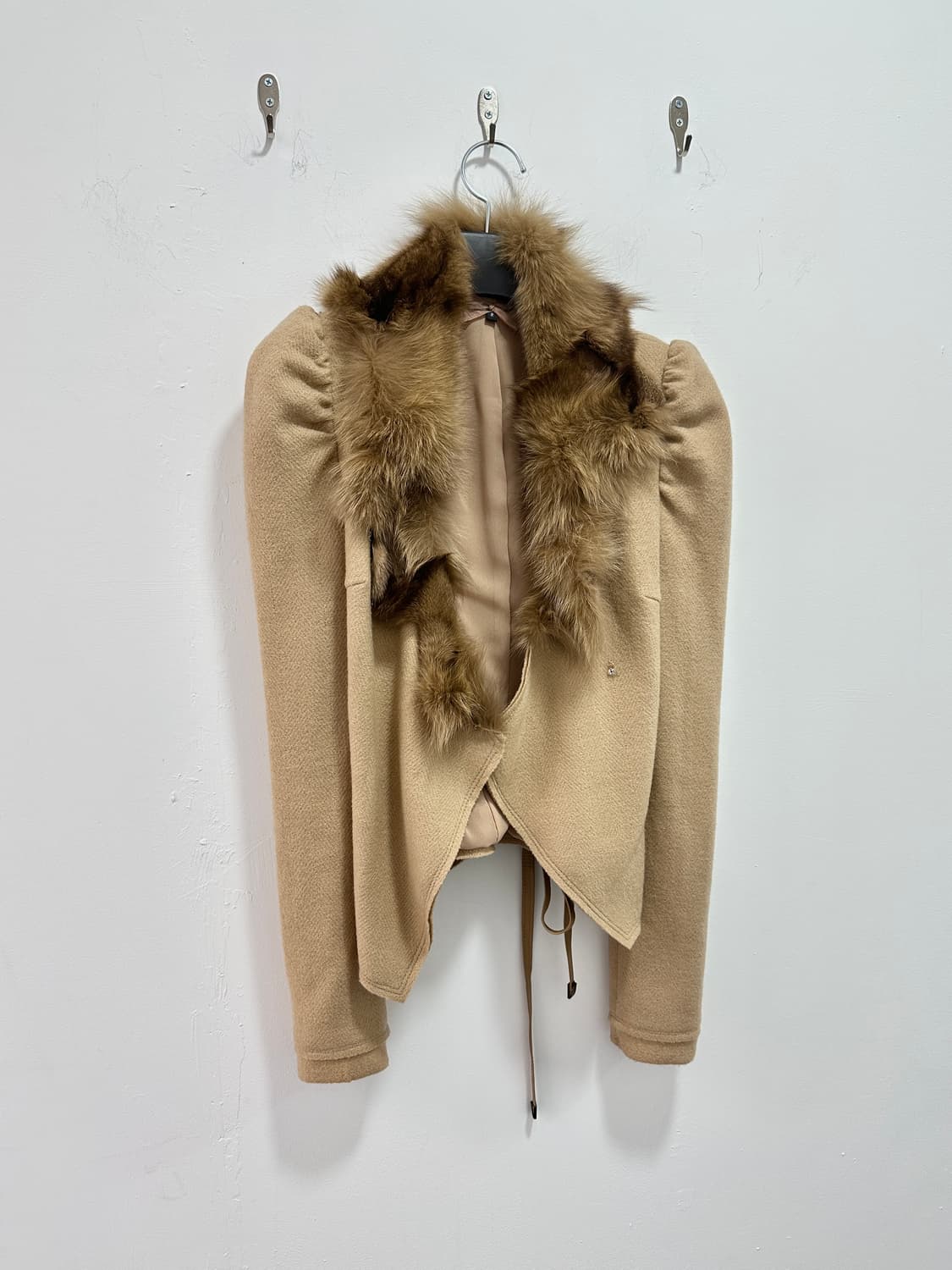 Fox fur trimming asymmetric cardigan 상품이미지4