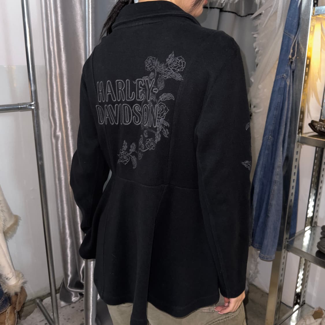 00s 빈티지 할리 데이비슨 로즈 지퍼 자켓 상품이미지8