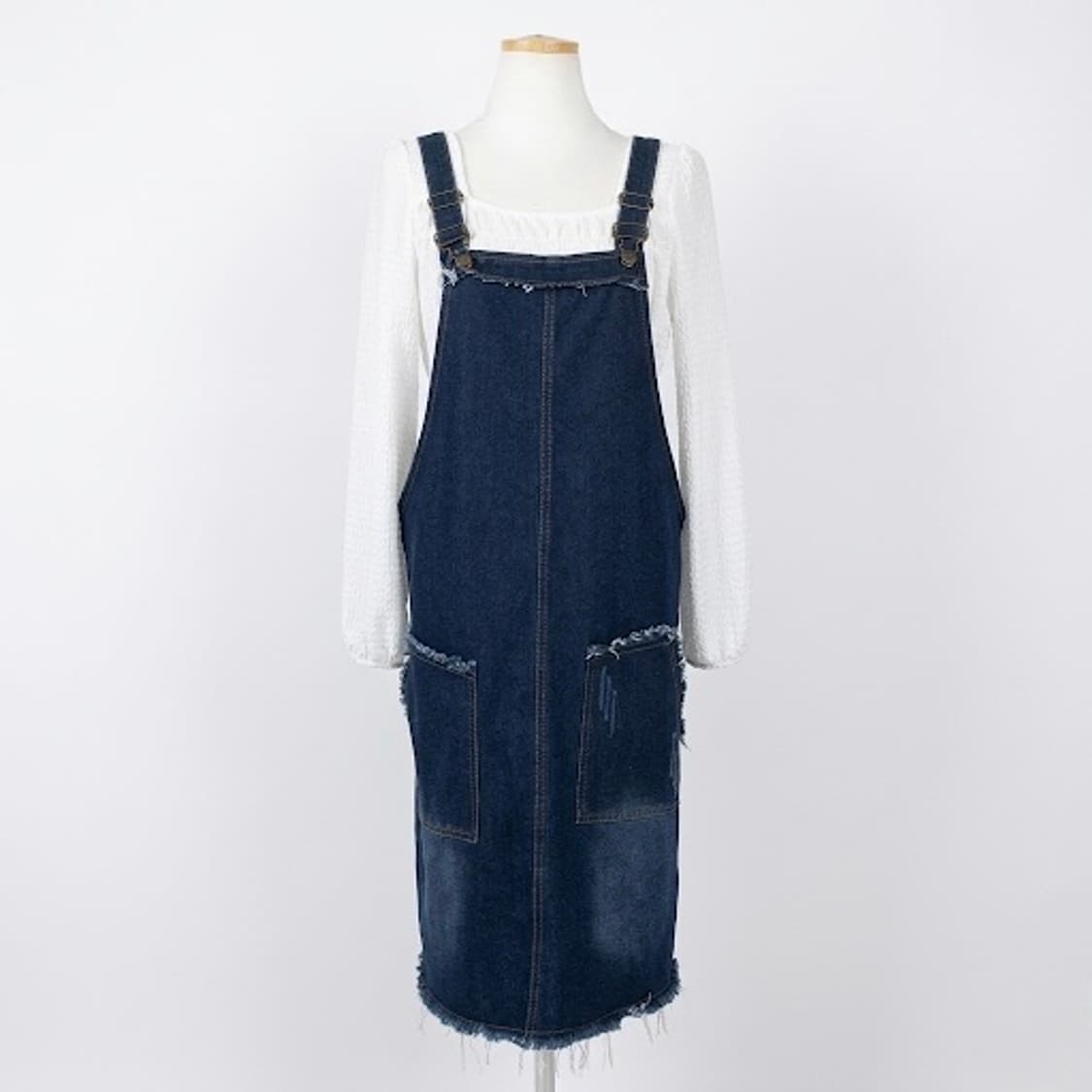 데님 멜빵치마 상품이미지2