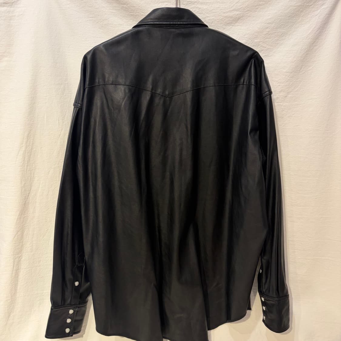 랭글러 블랙 비건 레더 웨스턴 셔츠 남방 상품이미지6