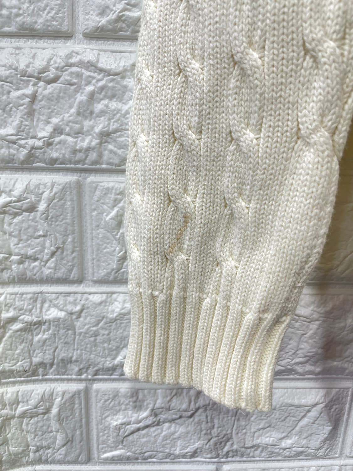 폴로 랄프로렌 케이블 니트 아이보리 XL 상품이미지3