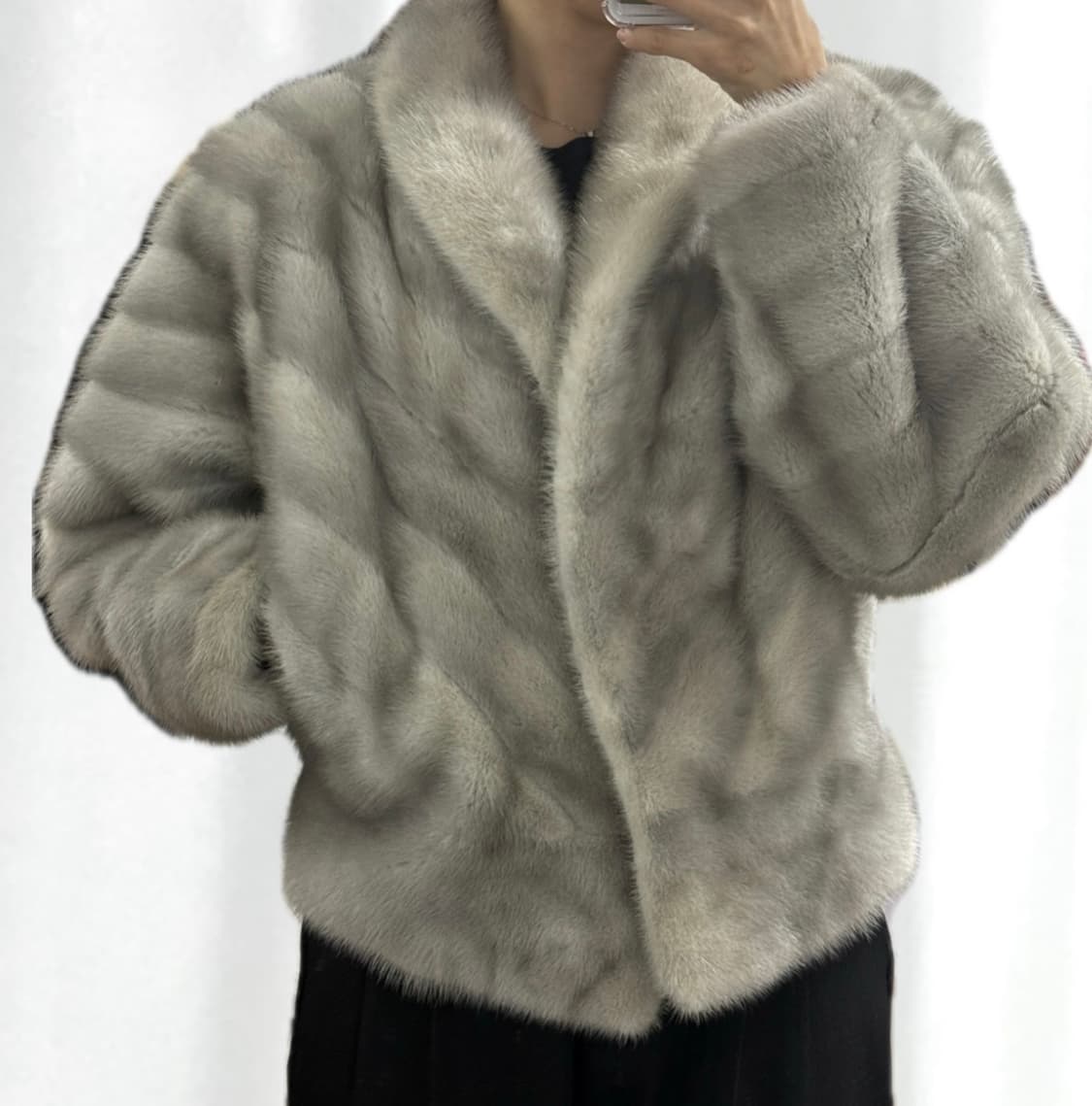 SAGA mink coat / 그레이 풀스킨 상품이미지5