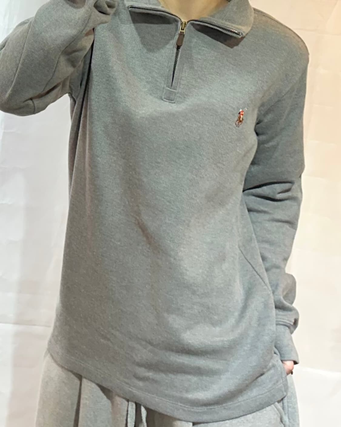 폴로랄프로렌 멀티 포니 그레이 반집업 니트 상품이미지1