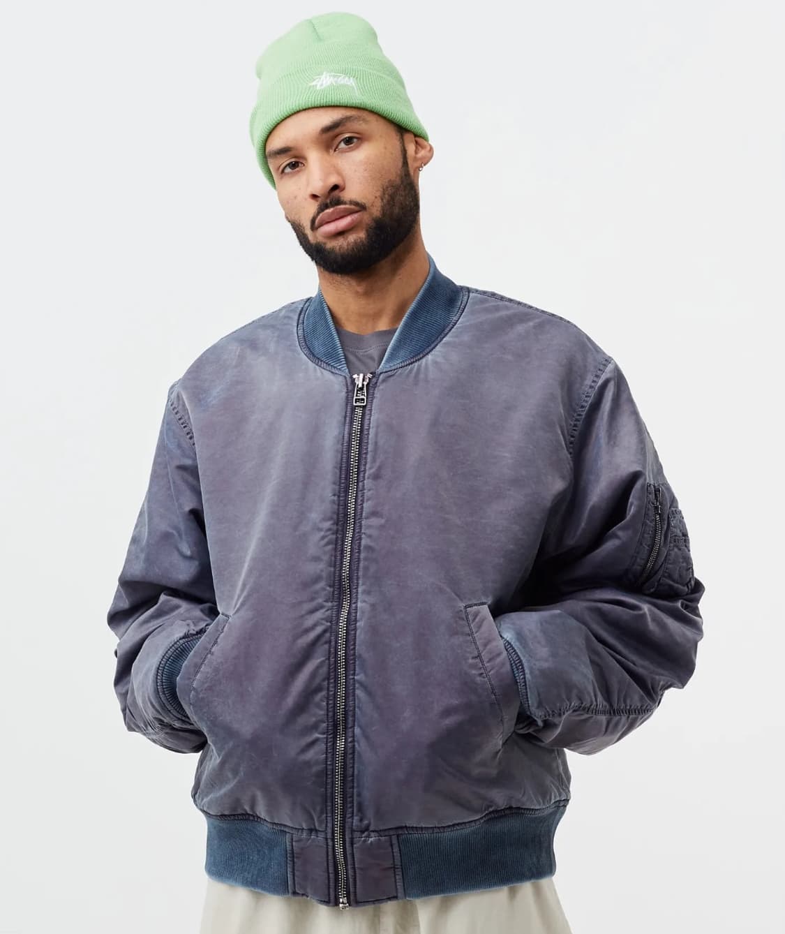 Stussy Dyed Nylon Bomber MA-1 Jacket 상품이미지3