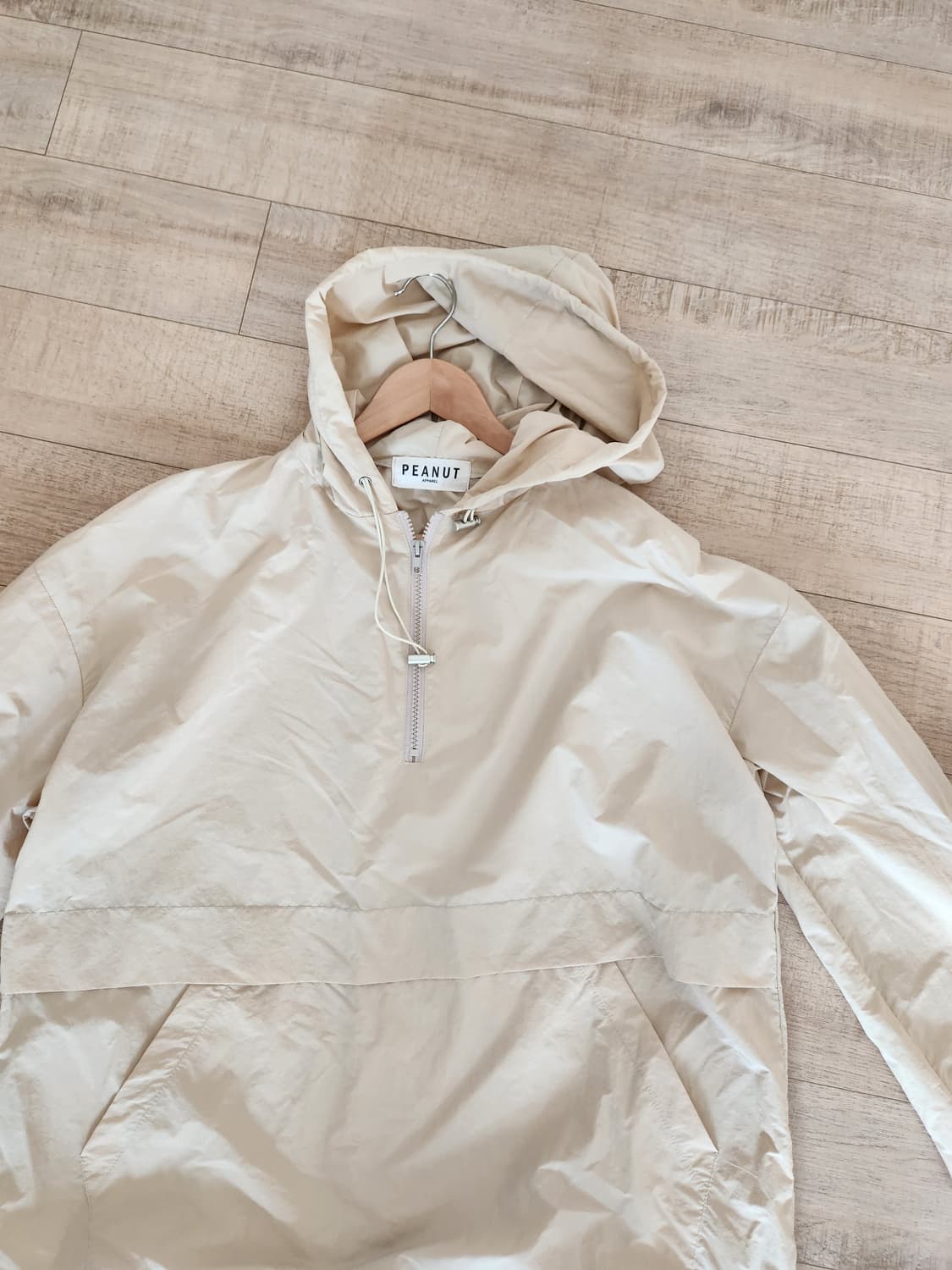 PEANUT 아노락 후드 바람막이 베이지 상품이미지1