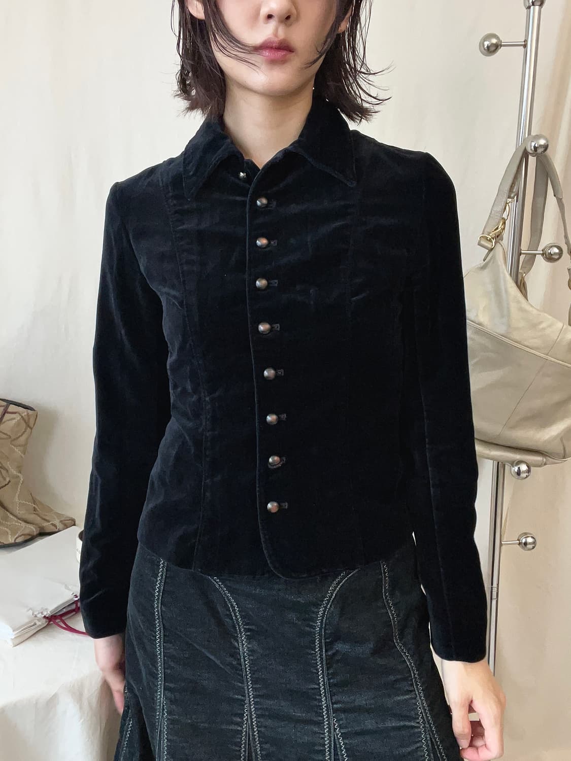 Piece Montee Velvet Shirts 상품이미지1
