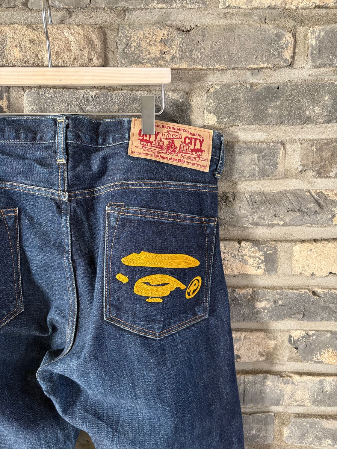 A Bathing Ape Embroidered Ape Logo Denim 상품이미지2