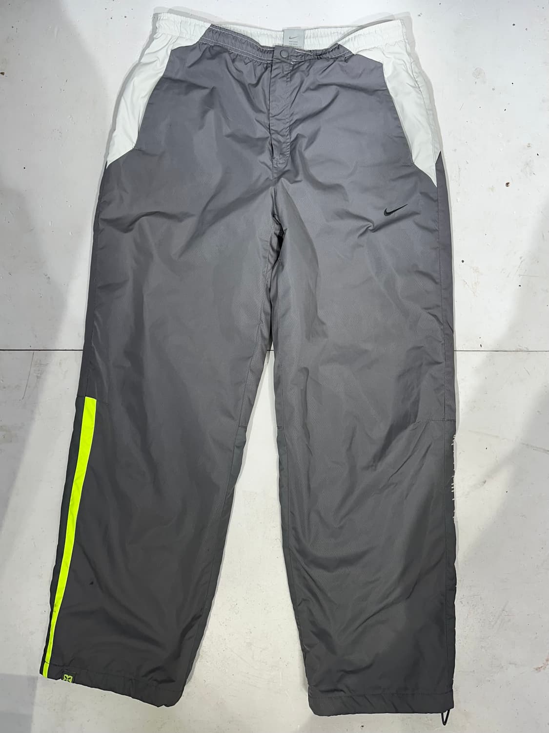 00s 나이키 차콜 화이트 와이드 트랙 팬츠 L 상품이미지4