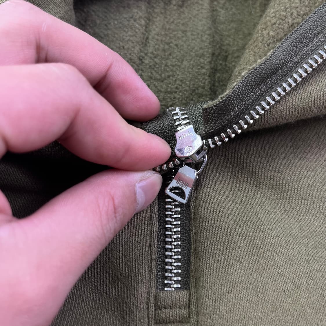 100 베이프 타이거 카키 반집업 후드티 상품이미지7