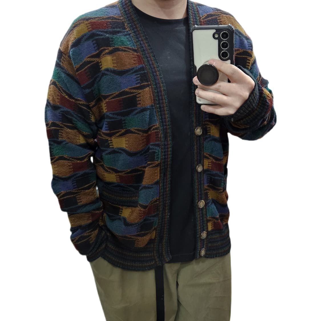 95-100) 이태리제 빈티지 패턴 니트 가디건 쿠지맛 상품이미지1