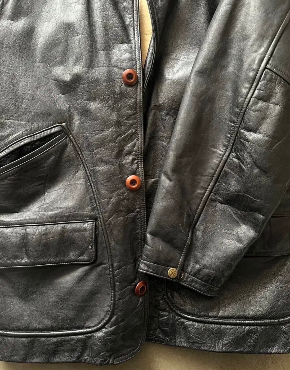 쉐비뇽 소가죽 레더 카코트 자켓 상품이미지4