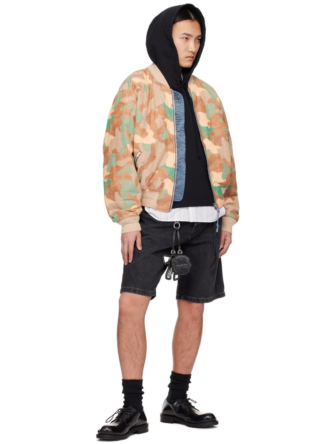 아크네 봄버 자켓 오렌지 그린 L 상품이미지1