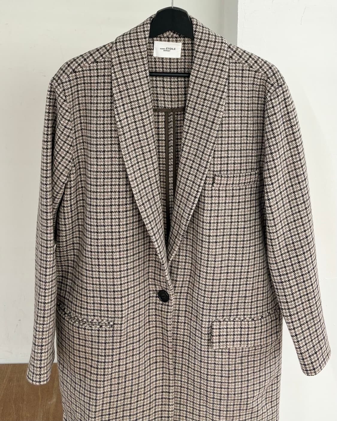 이자벨 마랑 에뚜왈 울 체크 코트 상품이미지2