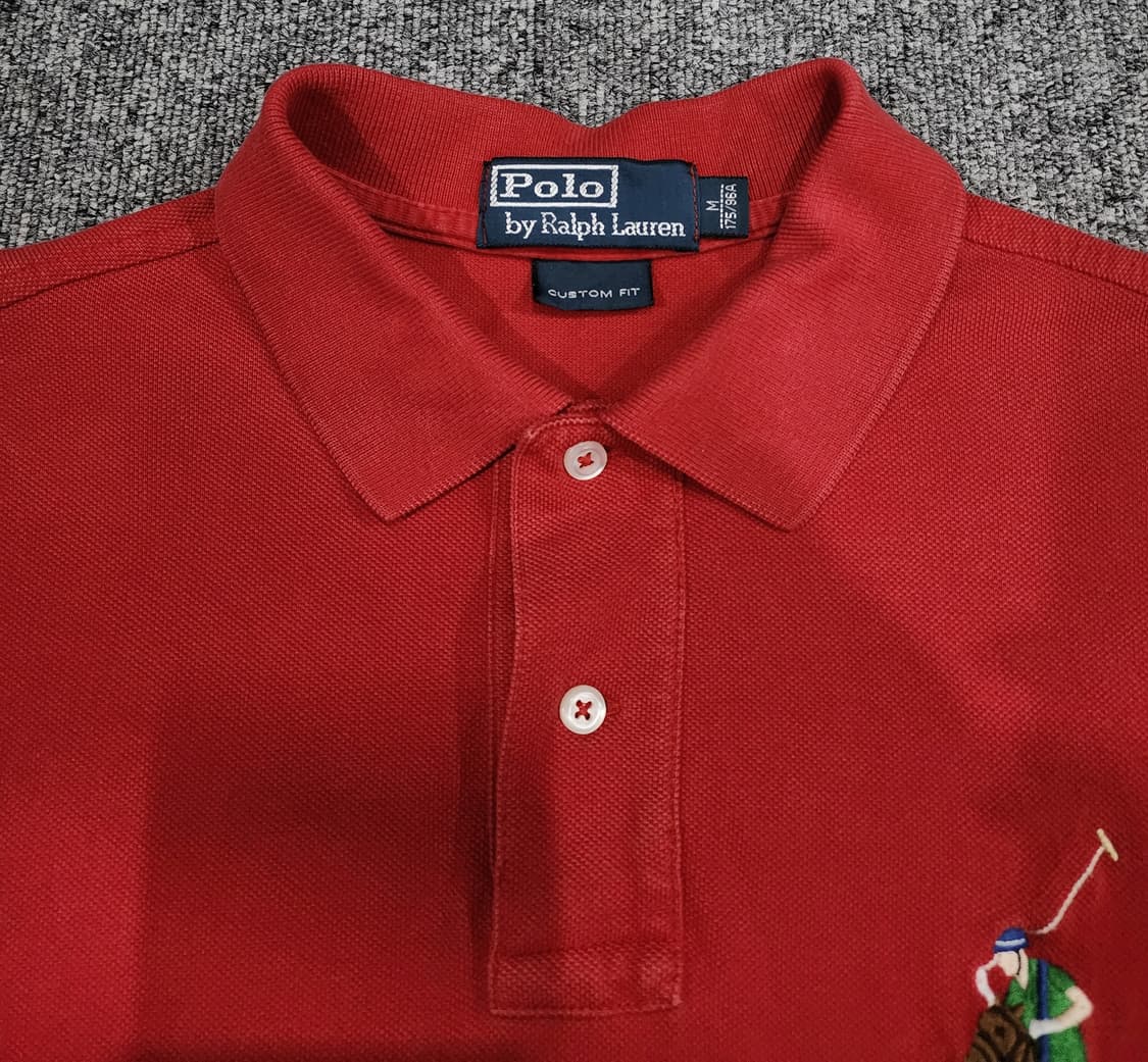 폴로 랄프로렌 빈티지 빅 멀티포니 커스텀핏 카라 반팔티 pk 반팔티 M 상품이미지4