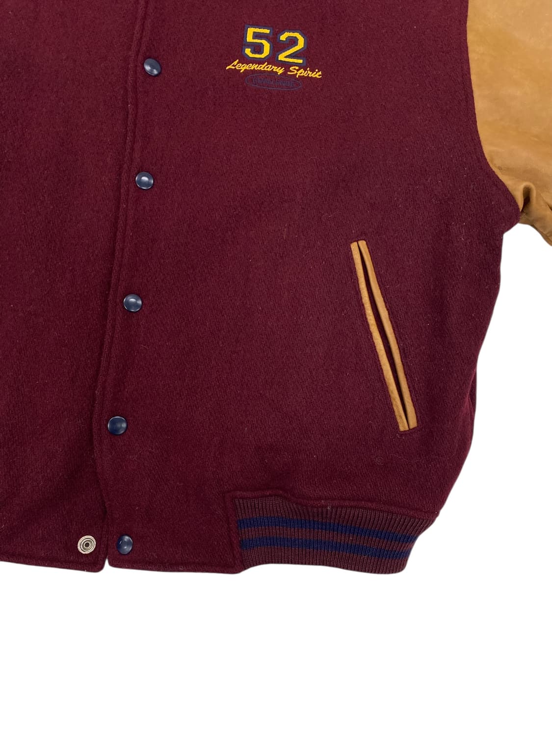 90‘s 갭 울/레더 바시티 자켓 상품이미지4