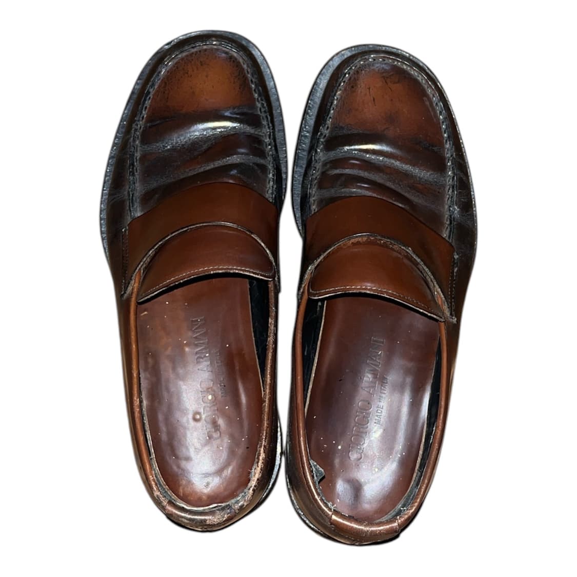 조르지오 아르마니 카프스킨 로퍼 빈티지 브라운 상품이미지2