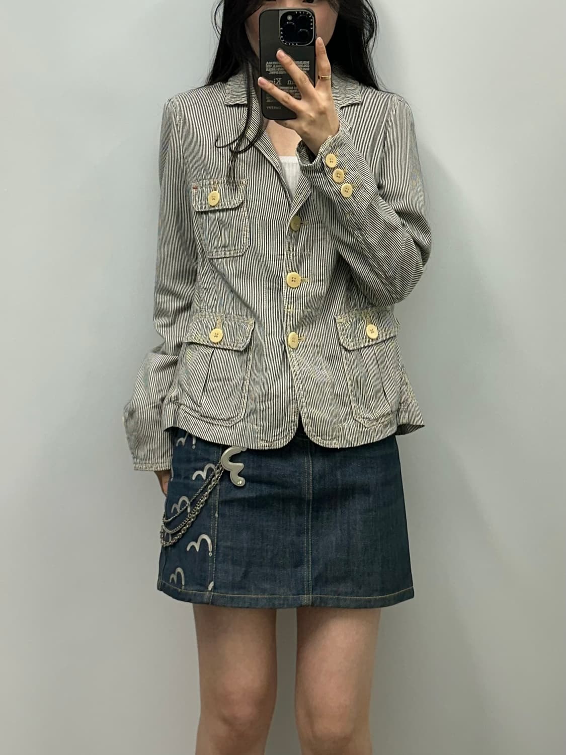 Gap 갭 스트라이프 히코리 데님 럭비 자켓 상품이미지2