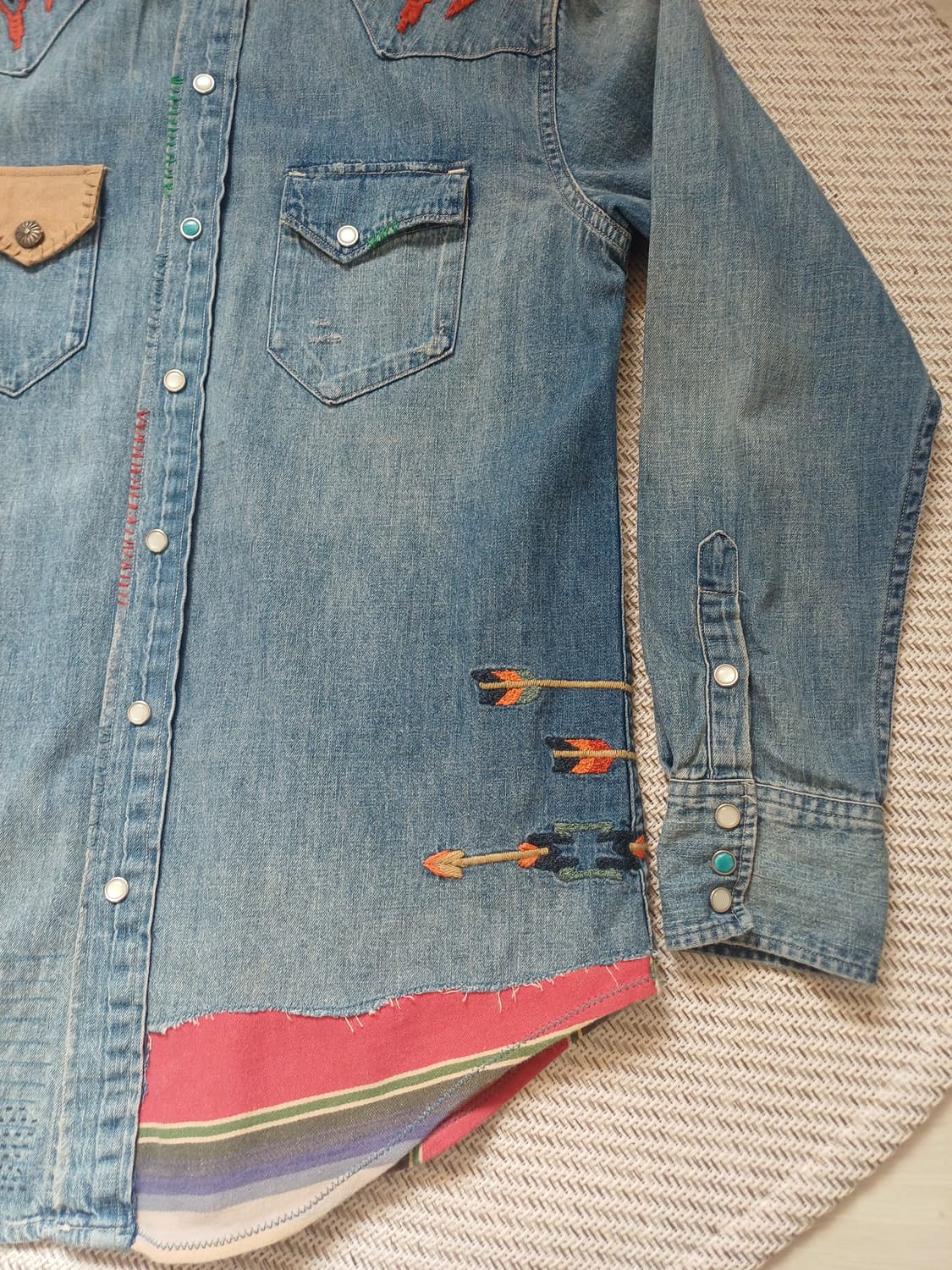 [희귀] 폴로 랄프로렌 사우스웨스턴 사시코 자수 데님 셔츠 (XS) 상품이미지9