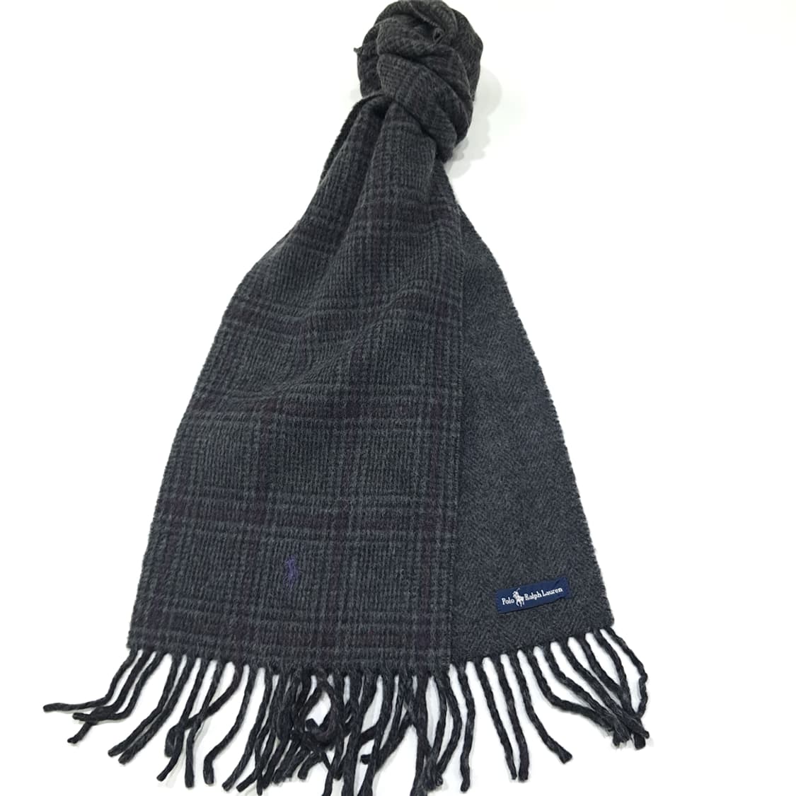 MX420 폴로 글렌체크 퍼플포니 차콜 머플러 목도리 상품이미지2