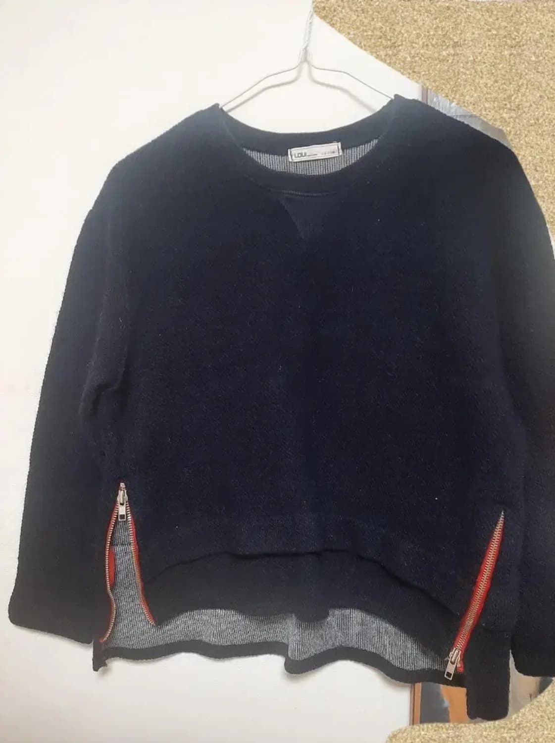 언발 지퍼 니트 F 55 44 66 네이비 상품이미지1