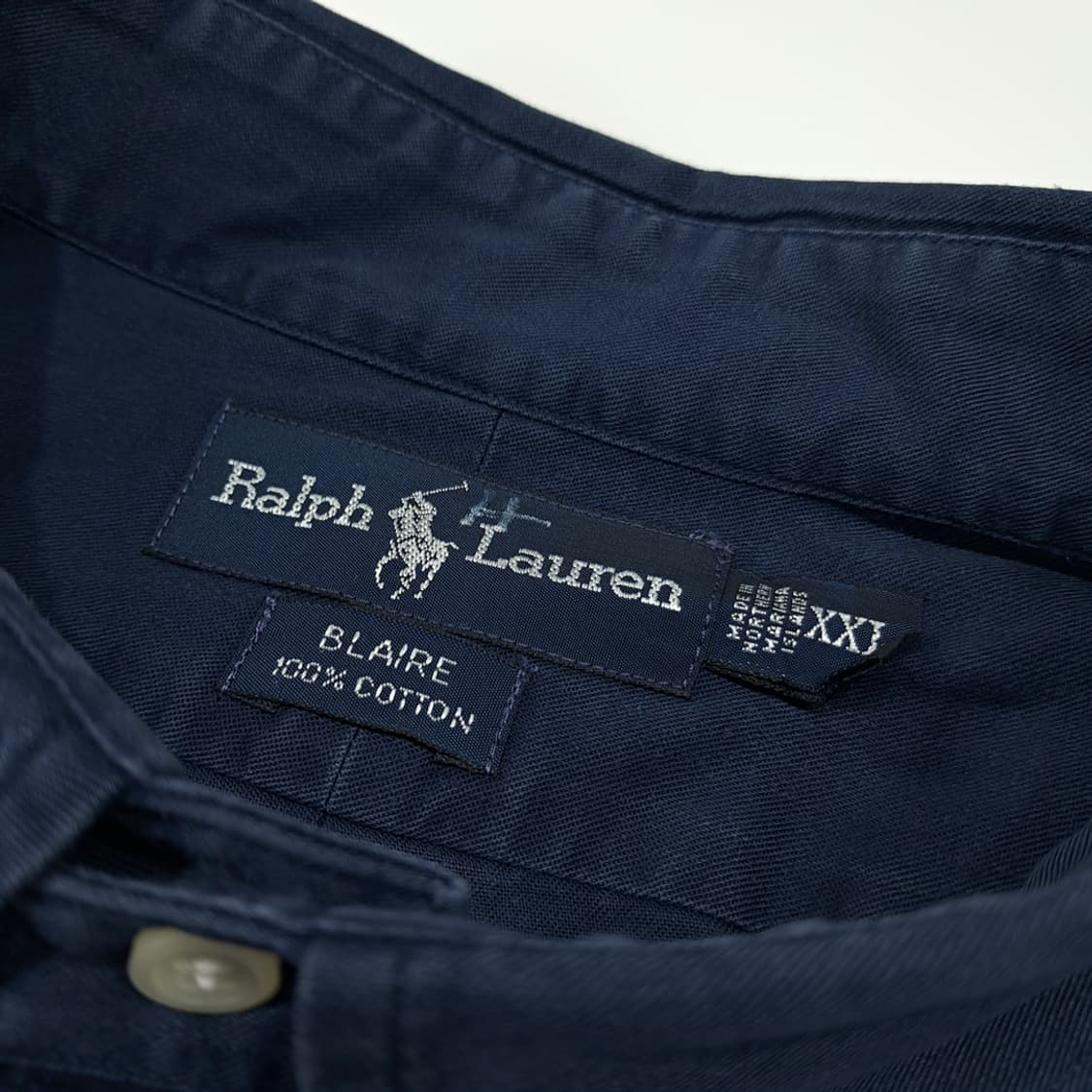 CL817 2XL 폴로 90s 미국판 버튼다운 네이비 셔츠 남방 상품이미지3