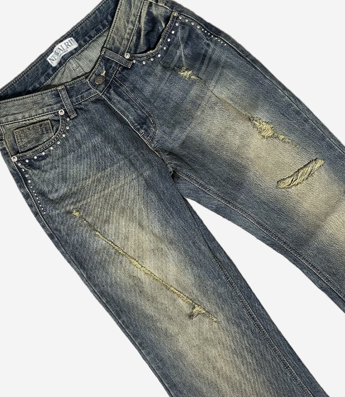 (택달린 새상품) 뉴얼린 Sundown Rivet 스트레이트 핏 데님 상품이미지5