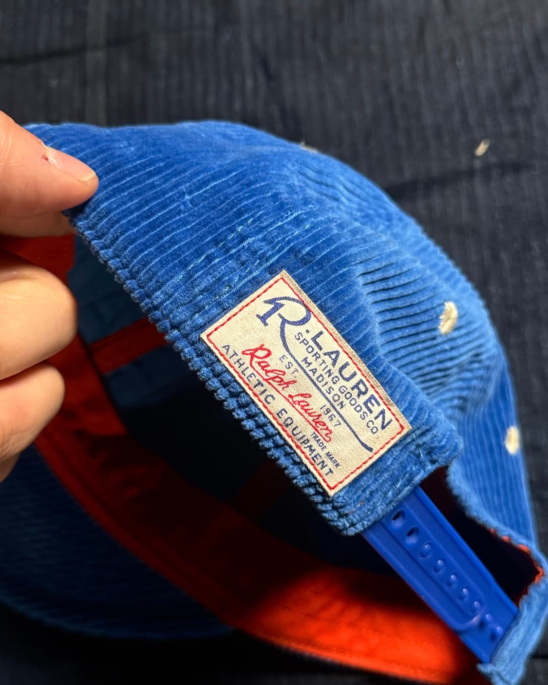 폴로 랄프로렌 셰닐 패치 코듀로이 볼캡 - 블루 OS 상품이미지6