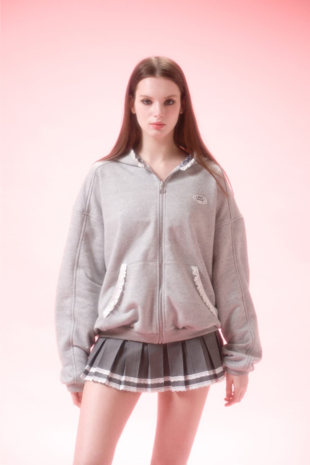 드라이로즈 BIG RIBBON HOODIE (GRAY) 상품이미지3