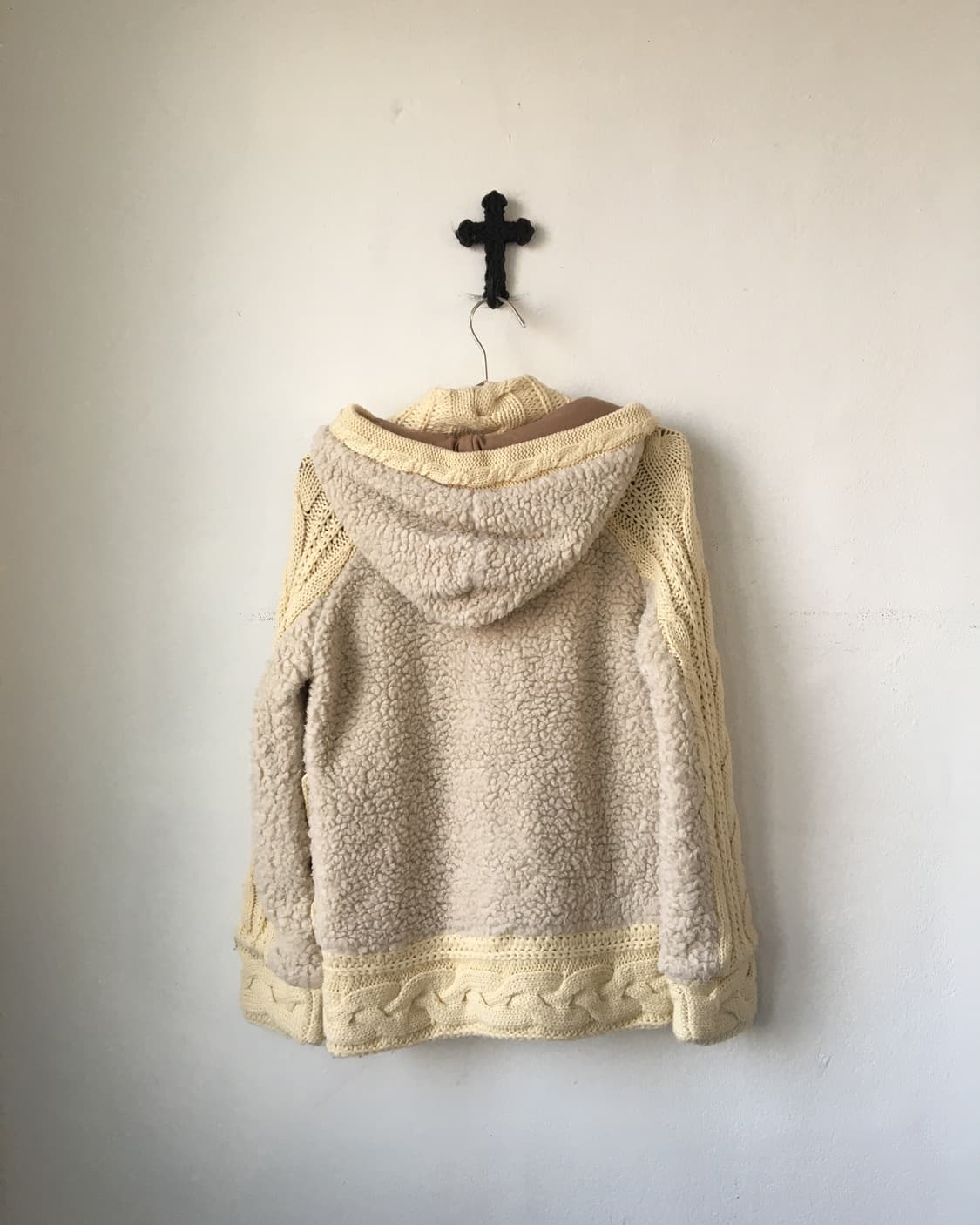 Fleece layer cable knit jacket 상품이미지3