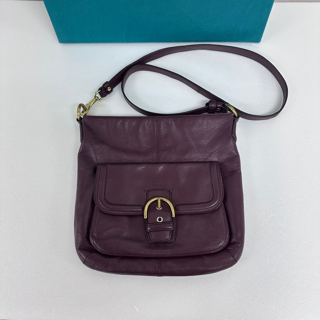 COACH 코치 버건디 가죽 숄더백 크로스백 상품이미지1