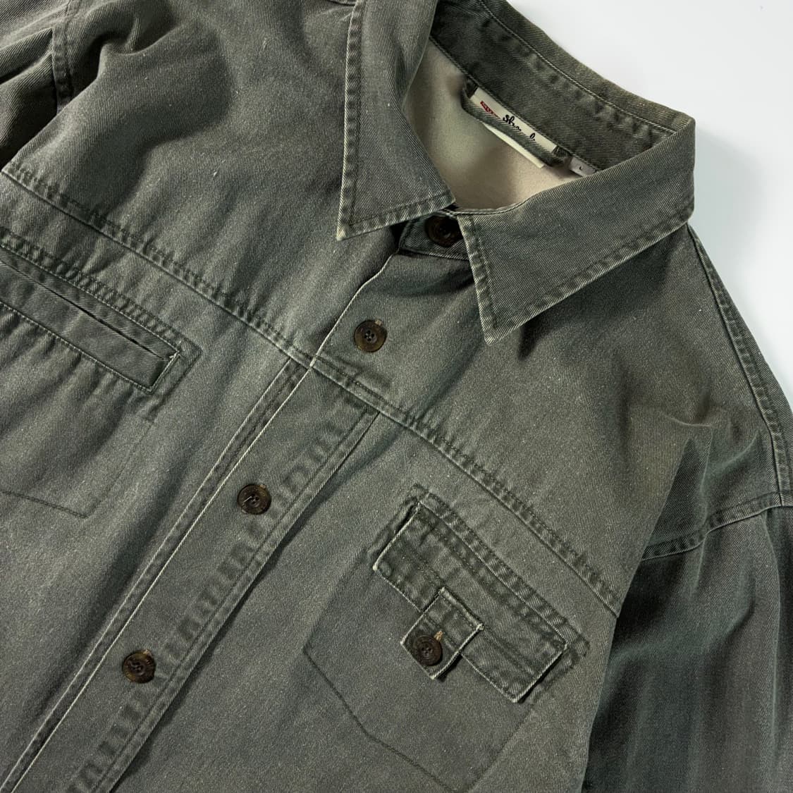 Quiksilver  퀵실버 포켓 흑청 데님 셔츠 상품이미지4