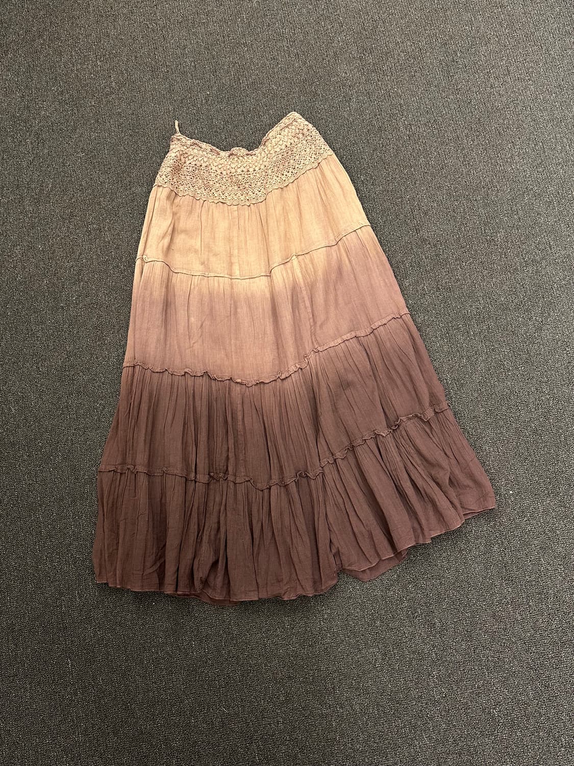 M)Japanese vintage 레이스 자수 그라데이션 롱스커트 상품이미지7