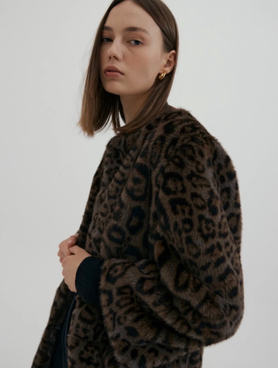 길트프리 GUILTFREE 레오파드 에코퍼 코트 상품이미지5