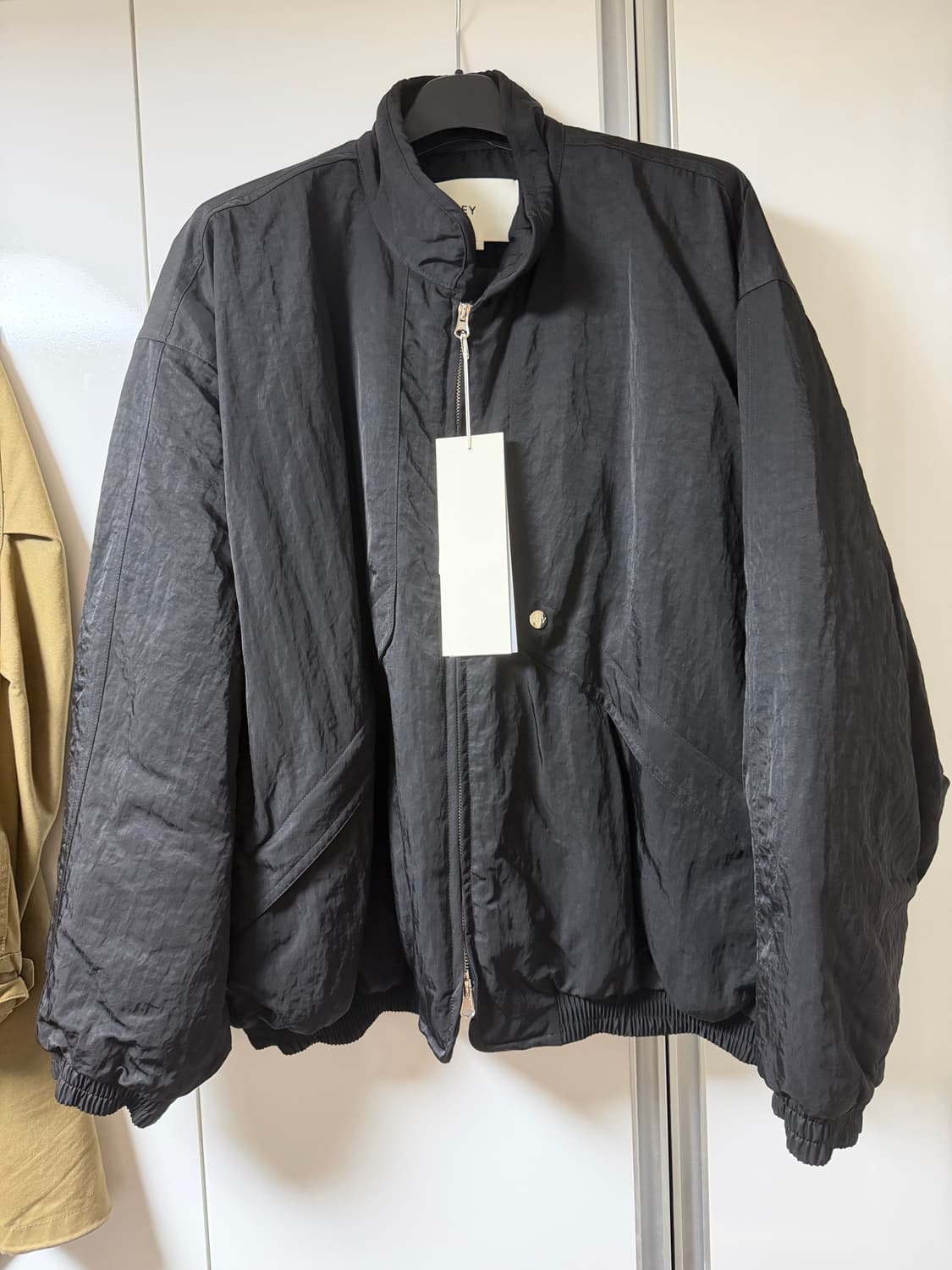 IEY 이에이 와이어 카라 오버사이즈 점퍼 패딩자켓 블랙 L 상품이미지2