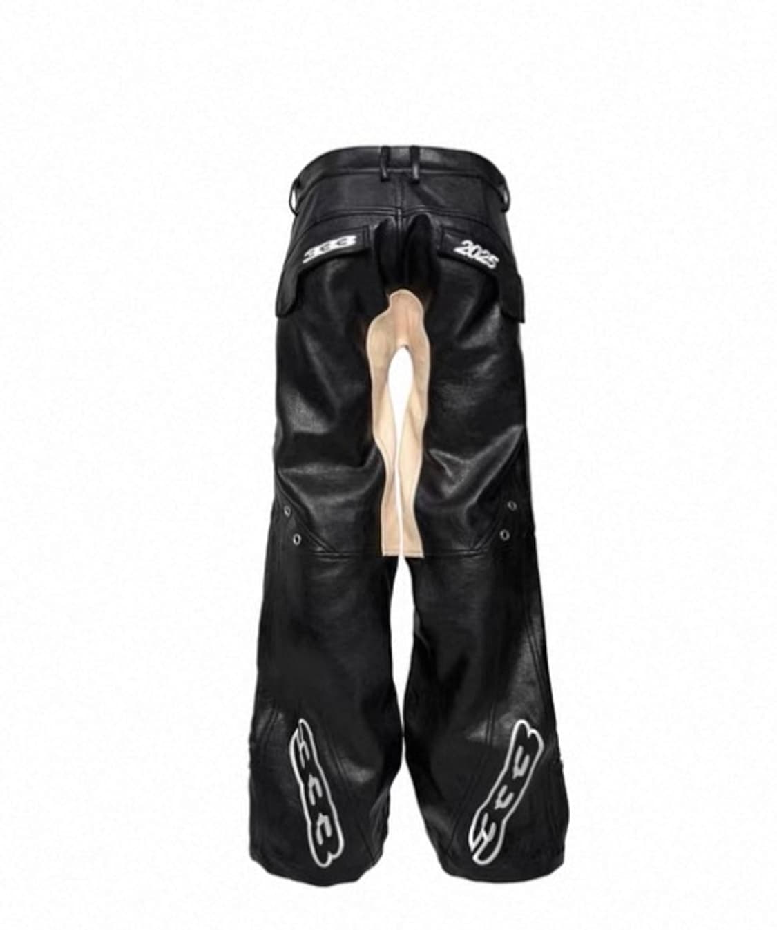 투톤 레더 믹스 바이커 팬츠 상품이미지7