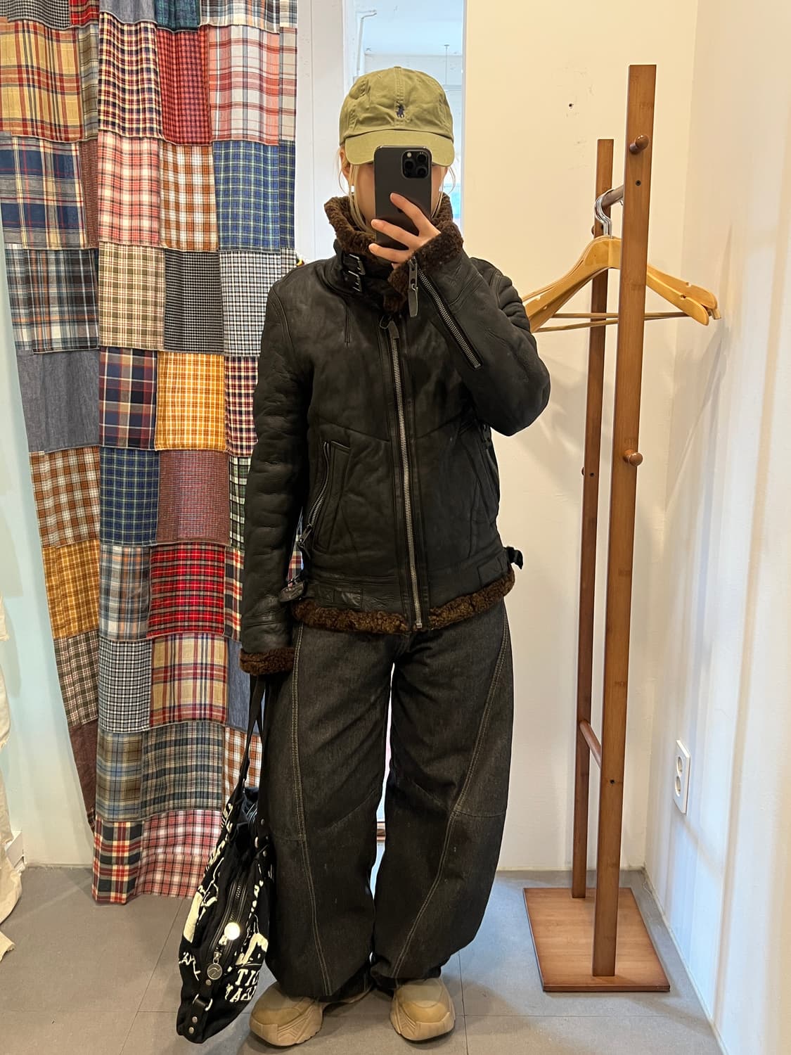 블랙 양가죽 양털 무스탕 상품이미지2