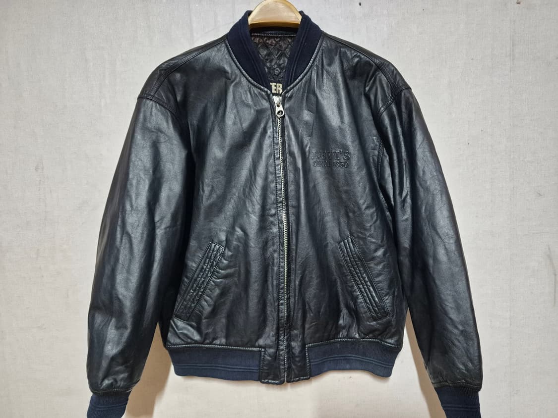 LEVIS 리바이스 레트로 블랙 가죽 리버스블 봄버 상품이미지1