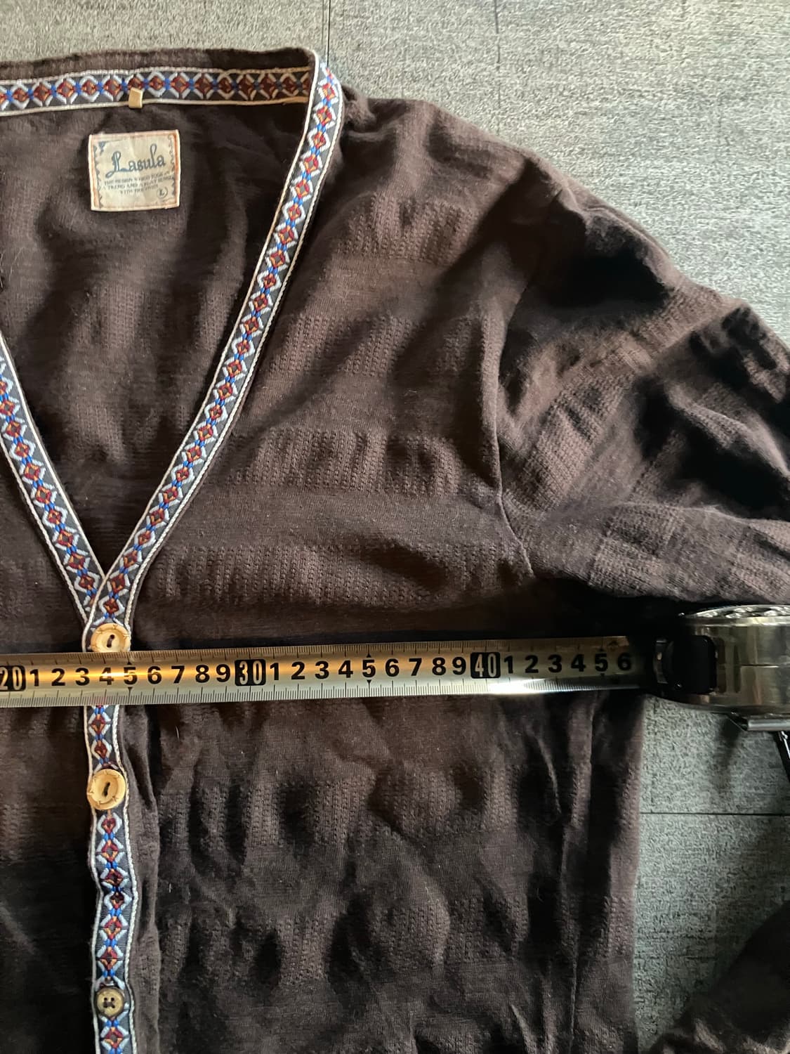 일본빈티지 Lasula 핀터깔 아메카지 모리걸너드남 보헤미안가디건 상품이미지2