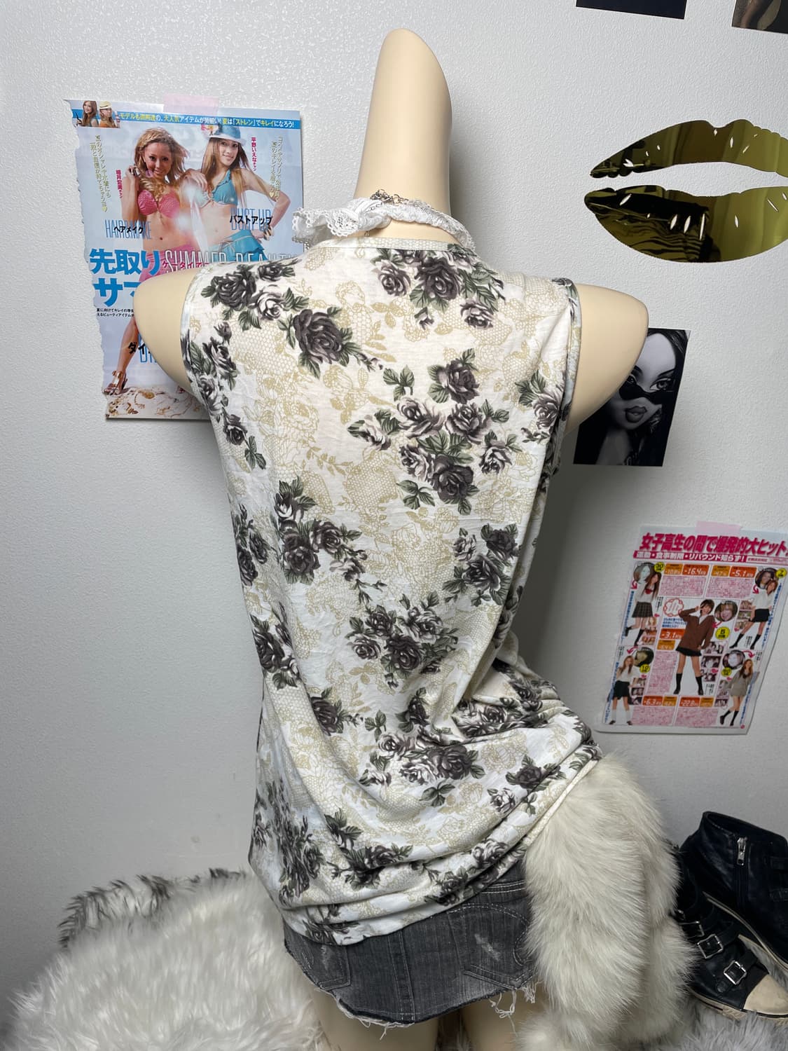 플라워 레이스 나시 슬리브리스 상품이미지2