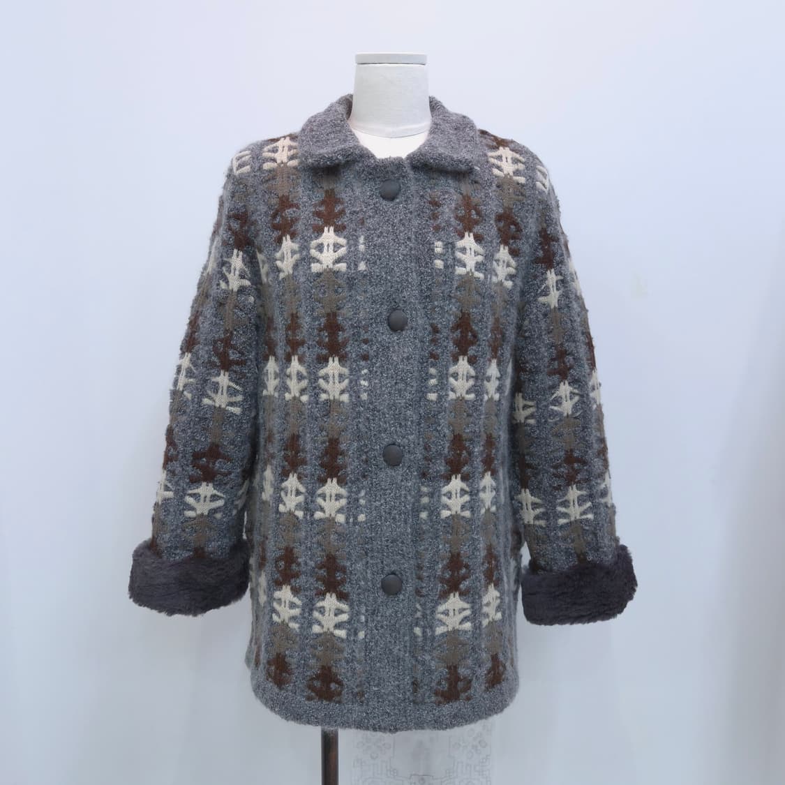 일본제 EL MIDAS 울 100% 토끼털 퍼코트 상품이미지1