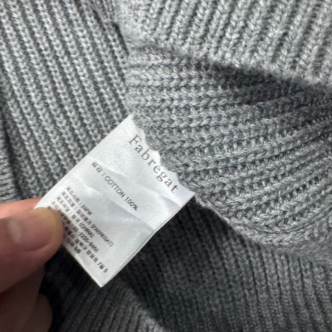 파브레가 헤비 코튼 브이넥 니트 데릭 미디엄 그레이 상품이미지5