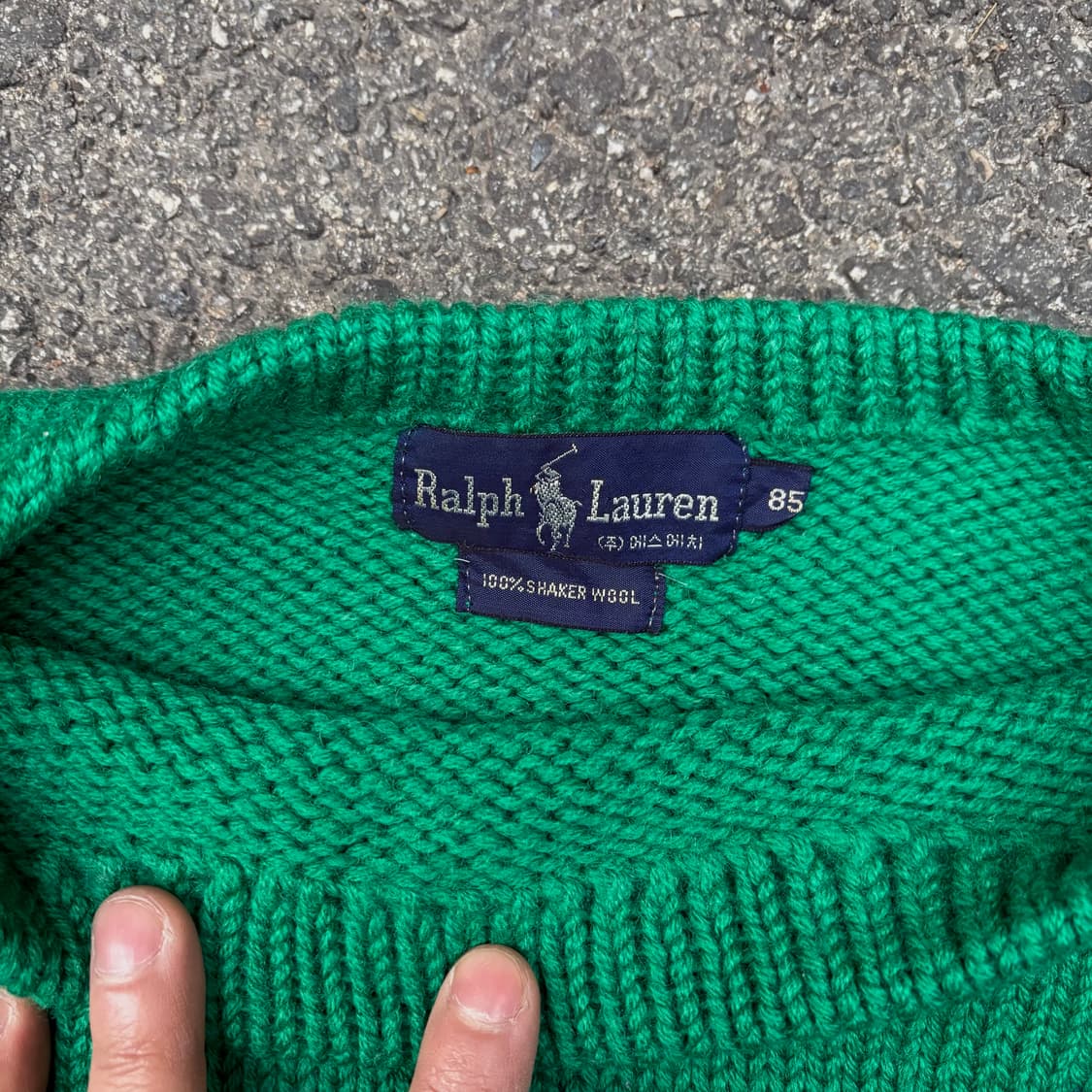 폴로 여성용 로고 자수 그린 니트 XS 상품이미지5