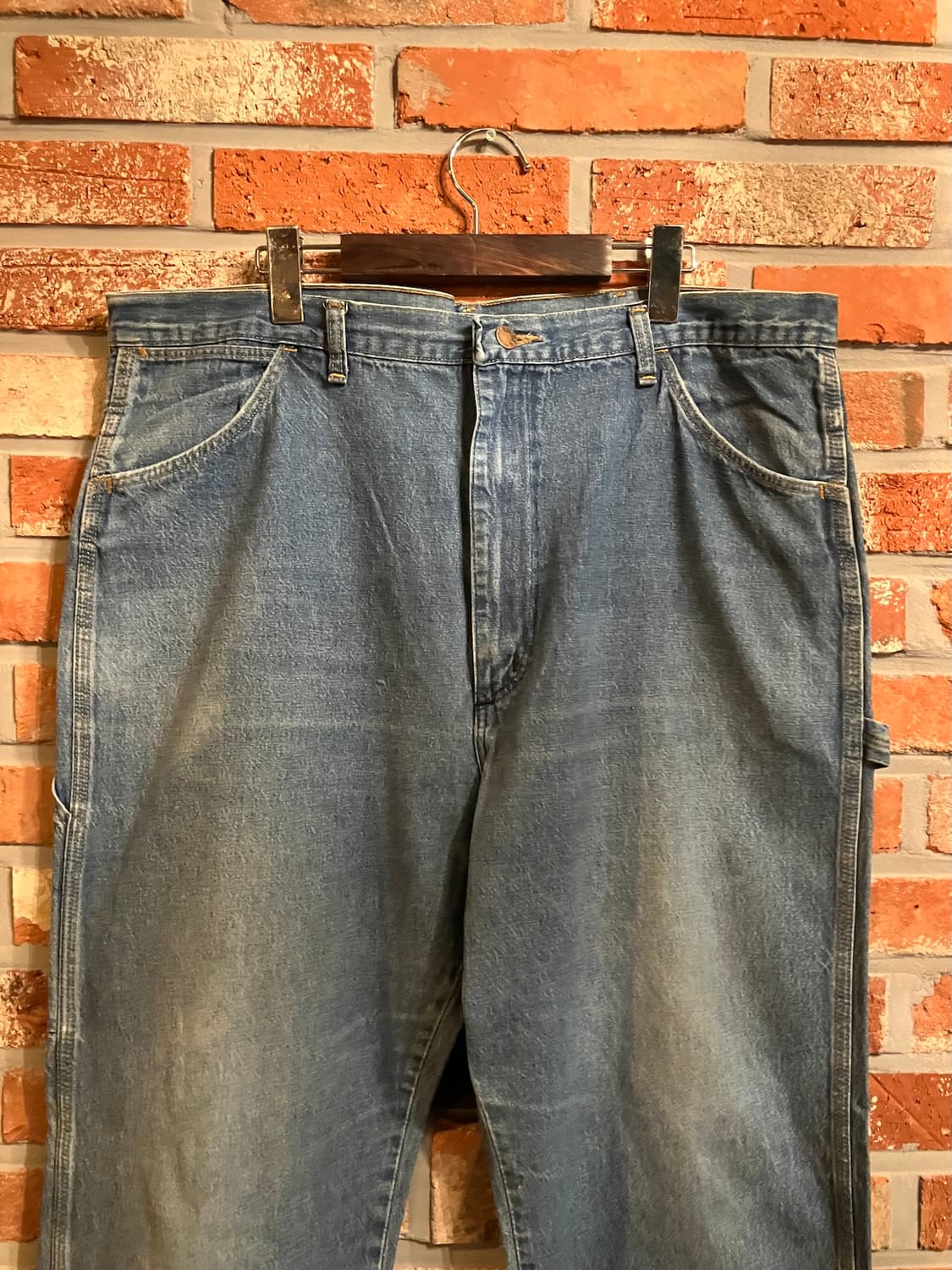 70s USA 빈티지 랭글러 빅밴 데님 카펜터 팬츠 상품이미지3