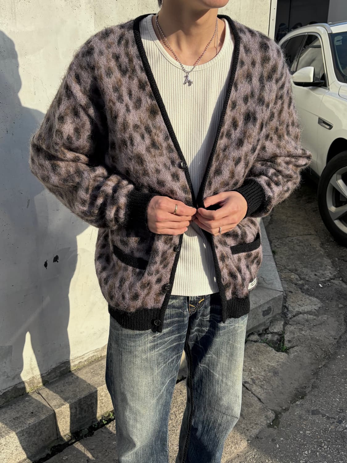 와코마리아 길티파티스 모헤어 레오파드 가디건 상품이미지2