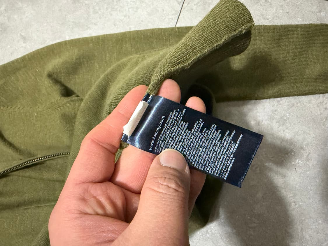 타미힐피거 카키컬러 코튼 니트 집업  가디건  44size   상품이미지6