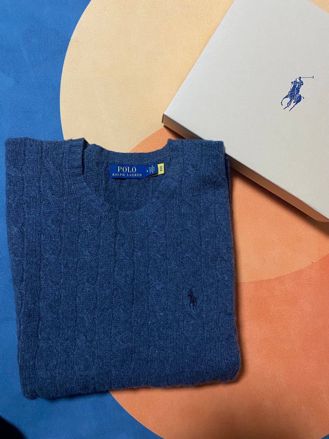 절반값이하 정리중. 최신QR 폴로 캐시미어 울 케이블 니트 상품이미지1