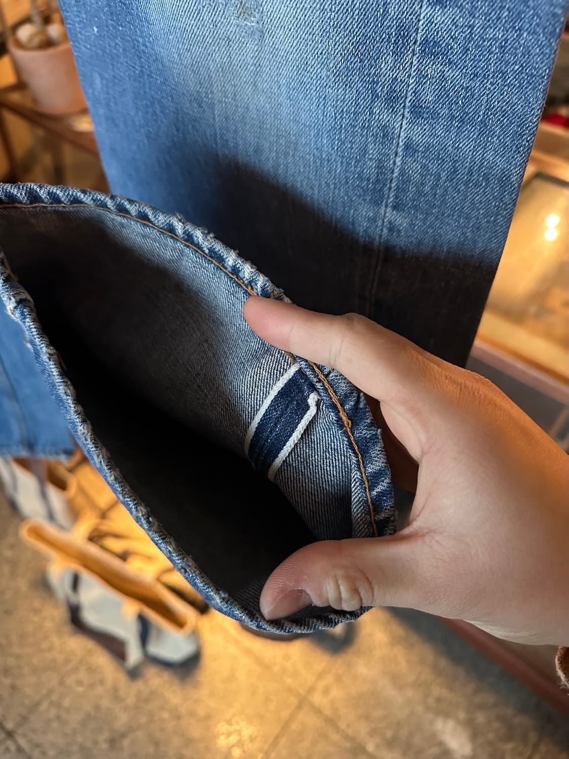 빅사이즈 70s USA 빈티지 리바이스 501 66전기 셀비지 데님 팬츠 상품이미지5