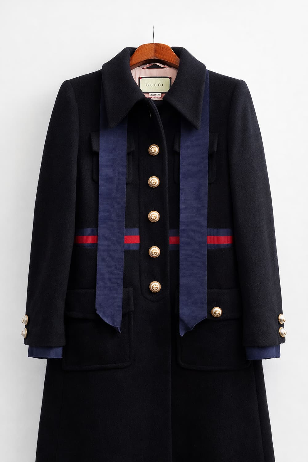 Gucci Gold Button Wool Coat 상품이미지1